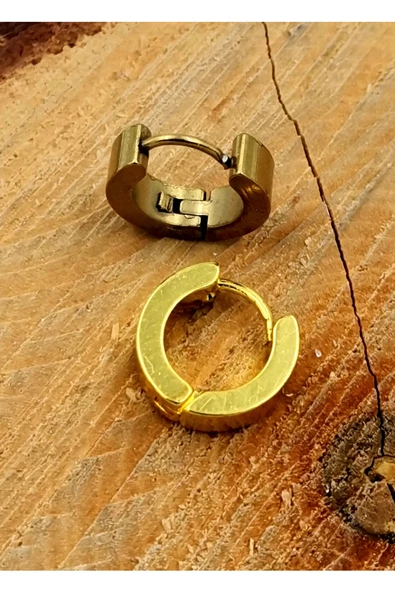 316 L Çelik Gold Renk  Halka  Küpe ürün görseli 1
