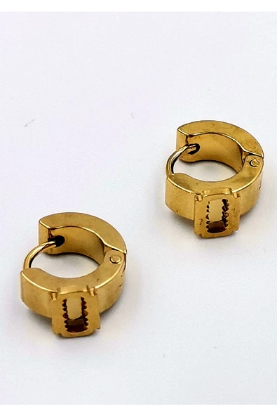 316 L Çelik Gold Renk Unisex Figürlü  Küpe