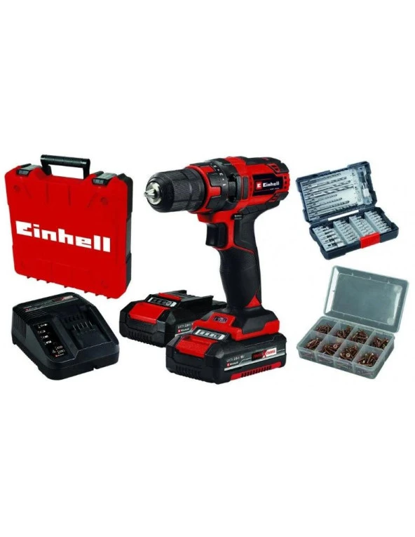 Einhell TC-CD 18/35 Li 2 x 2.0Ah Akülü Matkap + 39 Parça Set