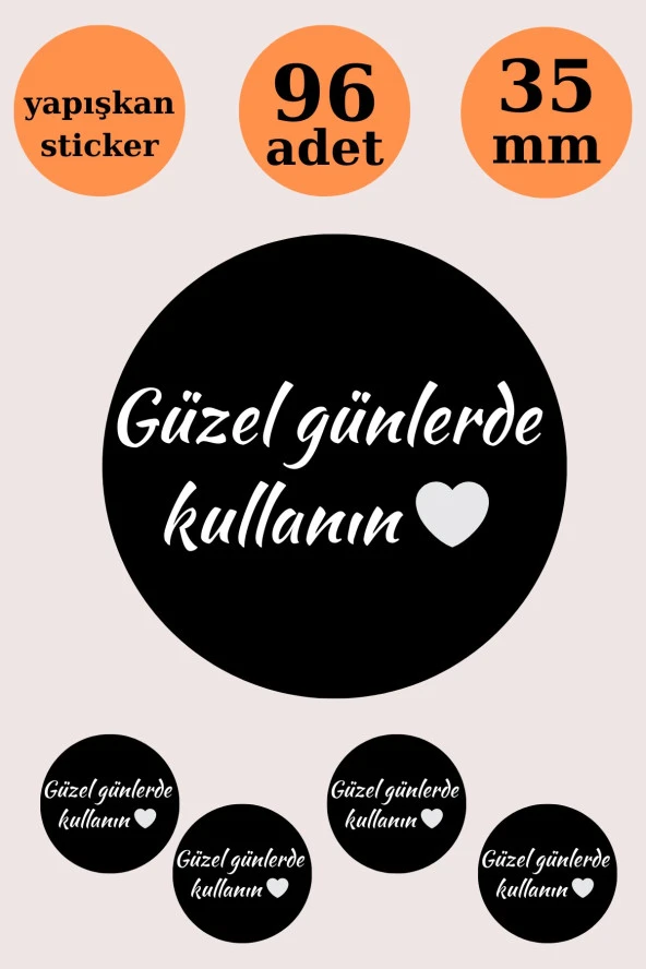 Siyah Güzel Günlerde Kullanın Bohem Kraft Sticker - Paketleme Sticker - Kraft Görünümlü Sticker