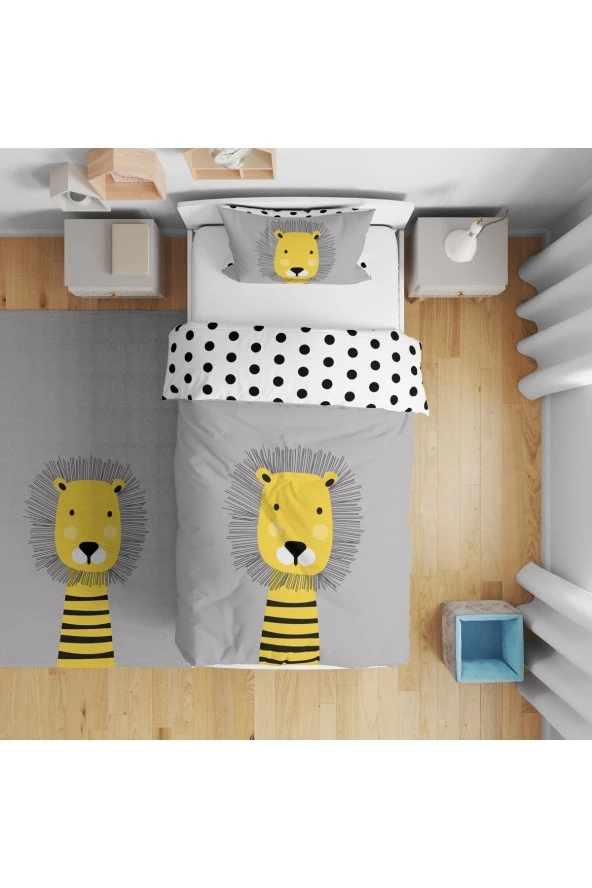 İnstababyrooms Çocuk Odası Dijital Baskılı Tek Kişilik Çarşafsız Nevresim Takımı 160x220cm Model0120
