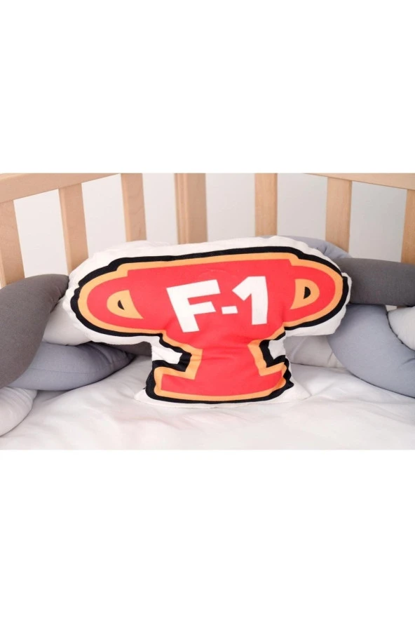 İnstababyrooms F-1 Kupa Desenli Uyku Arkadaşı Dijital Baskılı Dekoratif Yastık