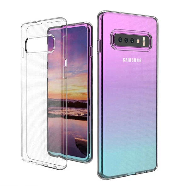 Samsung Galaxy S10 Plus Kılıf Zore Kamera Korumalı Şeffaf Süper Silikon Kapak