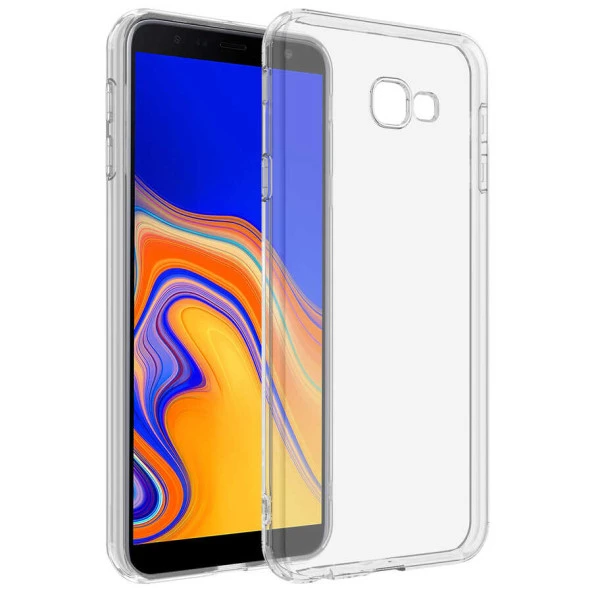 Samsung Galaxy J4 Plus Kılıf Zore Şeffaf Süper Silikon Kapak