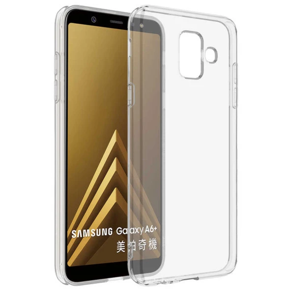 Samsung Galaxy A6 2018 Kılıf Zore Şeffaf Süper Silikon Kapak