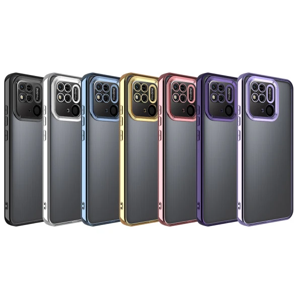 Xiaomi Redmi 10C Kılıf Kamera Korumalı Logo Gösteren Zore Omega Kapak - 3