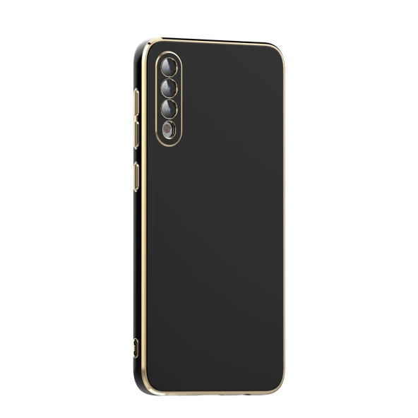 Samsung Galaxy A50 Kılıf Zore Kenarı Gold Renk Silikon Bark Kapak