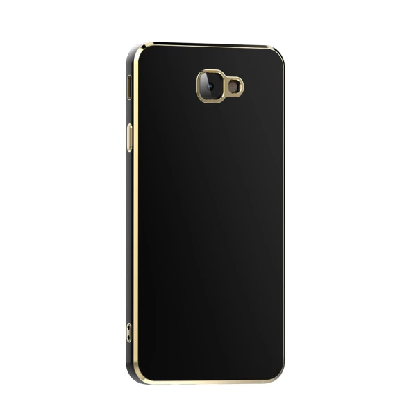 Samsung Galaxy J7 Prime Kılıf Zore Kenarı Gold Renk Silikon Bark Kapak