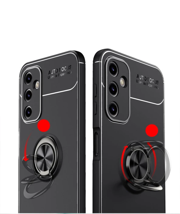 Samsung Galaxy A14 Kılıf Zore Yüzüklü Ravel Silikon Kapak - Resim 4