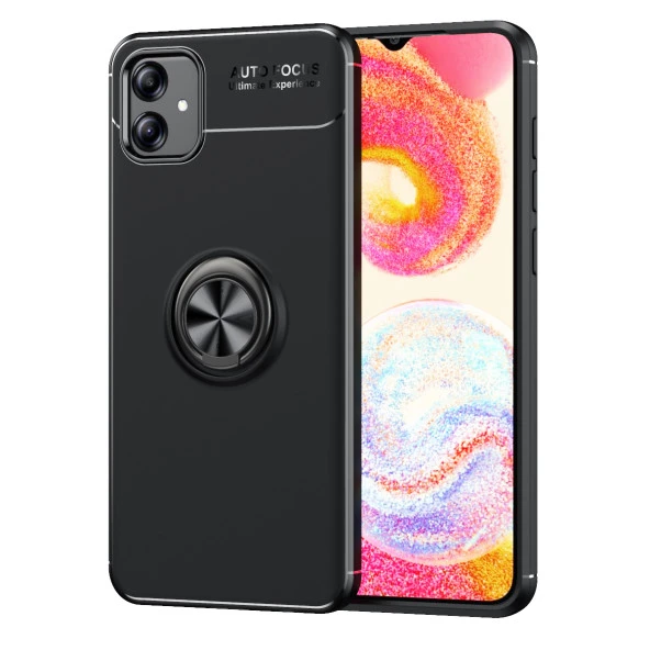 Samsung Galaxy A04E Kılıf Zore Yüzüklü Ravel Silikon Kapak - Resim 2