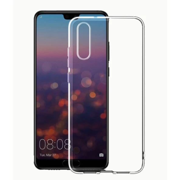 Huawei P20 Kılıf Zore Şeffaf Süper Silikon Kapak