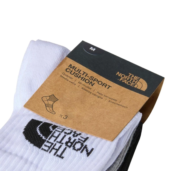 The North Face MULTI SPORT CUSH QUARTER SOCK 3P 3'lü Unisex Çorap NF0A882G3OW1 - Resim 3