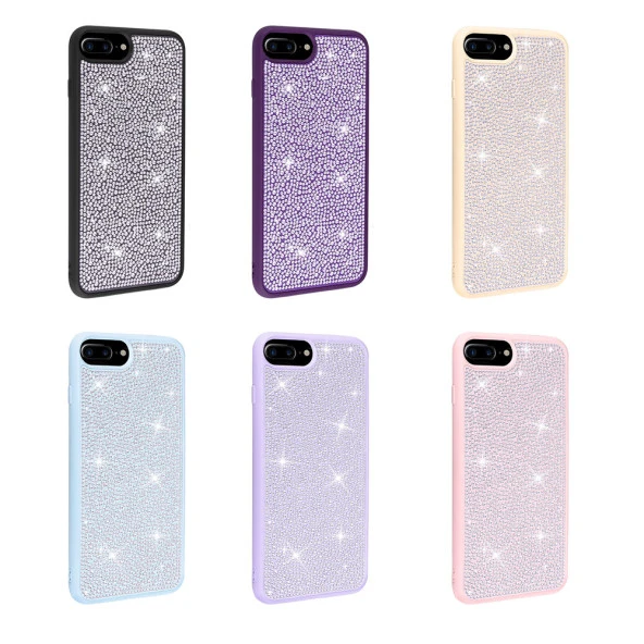 Apple iPhone 7 Plus Kılıf Parlak Taşlı Tasarım Zore Ston Kapak - Resim 3