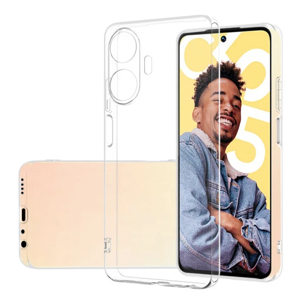 Realme C55 Kılıf Zore Şeffaf Süper Silikon Kapak