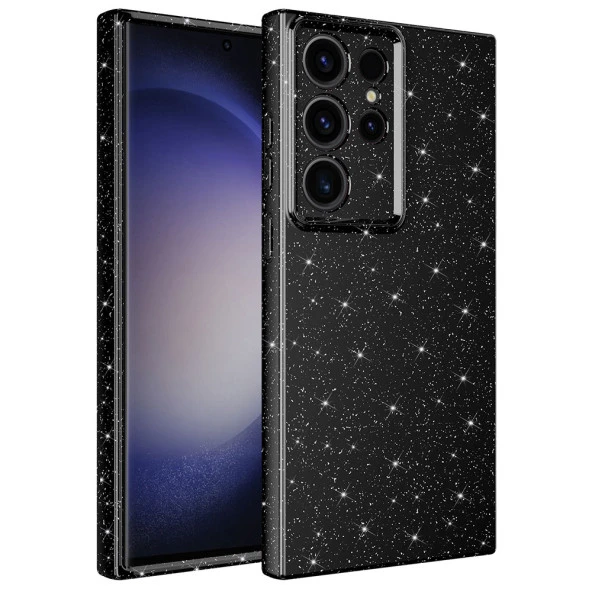 Samsung Galaxy S23 Ultra Kılıf Kamera Korumalı Simli Lüks Zore Koton Kapak - 2