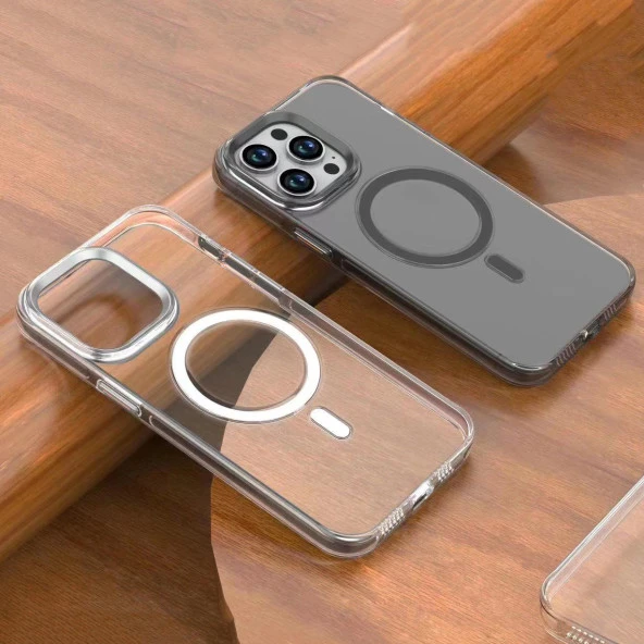 Apple iPhone 15 Pro Max Kılıf Zore Wireless Şarj Özellikli Şeffaf Efsane Kapak - Resim 4