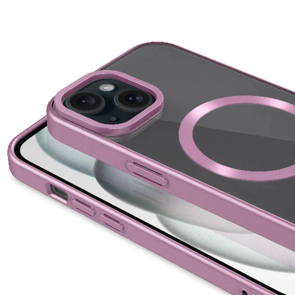 Apple iPhone 15 Plus Kılıf Mat Tasarımlı Magsafe Wireless Şarj Özellikli Zore Mat Setro Kapak - Resim 4