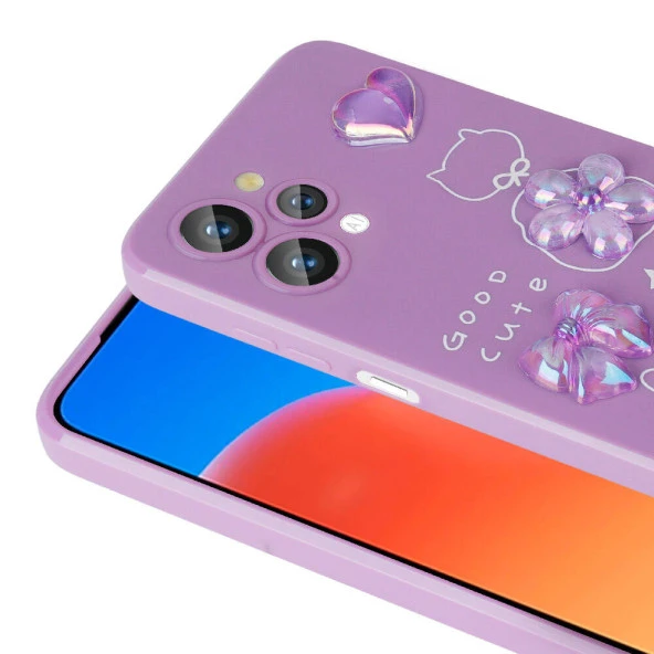 Xiaomi Redmi 12 4G Kılıf Kabartma Figürlü Parlak Zore Toys Silikon Kapak - Resim 4