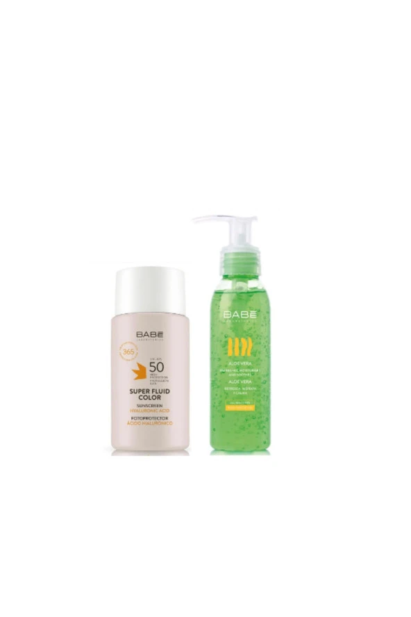 Laboratorios Super Fluid Color Spf50 Suya Dayanıklı Renkli Güneş Koruyucu 50ml&Aloe Gel 90ml