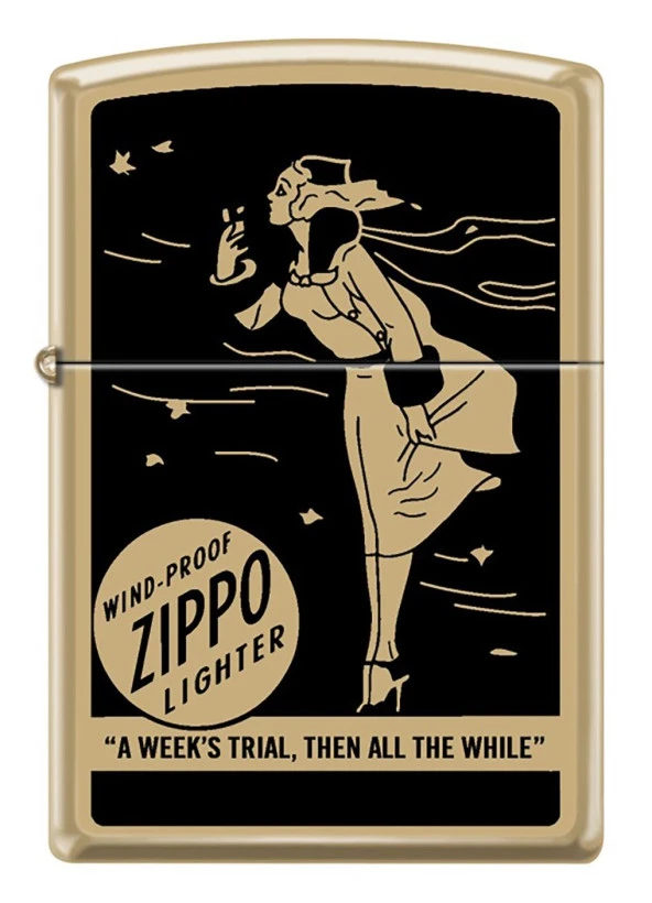 Zippo High Polish Brass Wind-Proof Dizayn Çakmak