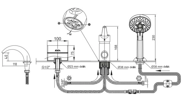 ECA Ivy Ankastre Küvet Bataryası 102153074 - Resim 2