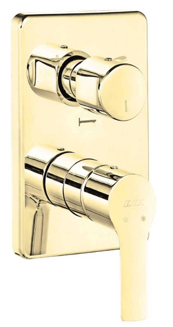 ECA Luna Ankastre Banyo Bataryası Sıva Üstü 3 Yollu Altın Renkli 102867336-K ürün görseli