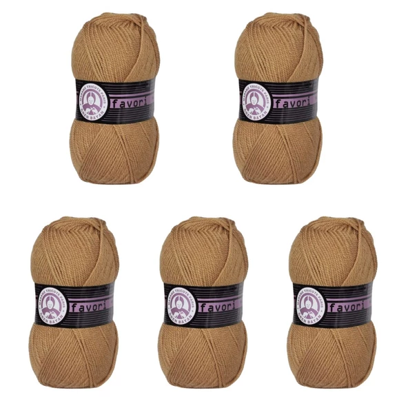 Ören Bayan Favori Örgü İpi - Sütlü Kahve - 5'Li Paket - ( Renk Kodu : 099 ) ürün görseli 1