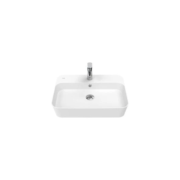 Creavit Loop Tezgah Üstü Dikdörtgen Çanak Lavabo 60 cm Beyaz LP061-00CB00E-0000 - 2