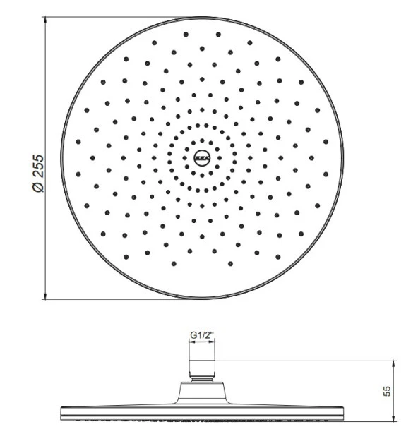 ECA Dalia Banyo Kare Duş Başlığı 25x25 Mat Siyah 102145066C1 - 2
