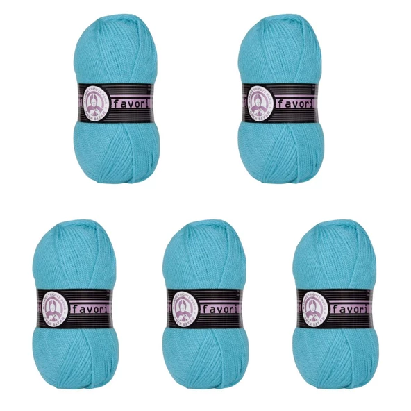 Ören Bayan Favori Örgü İpi - Turkuaz - 5'Li Paket - ( Renk Kodu : 023 )