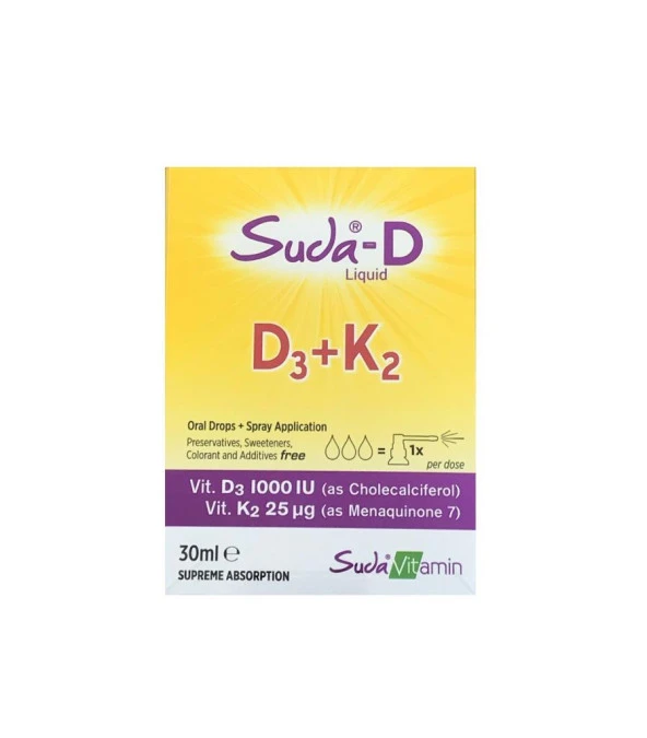 Suda - D D3 + K2 Takviye Edici Gıda 30 ml