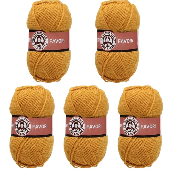 Ören Bayan Favori Örgü İpi - Altın - 5'Li Paket - ( Renk Kodu : 115 )