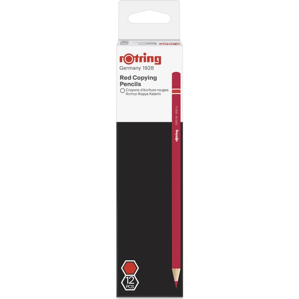 Rotring Kırmızı Kopya Kalem 12'Li Kutu