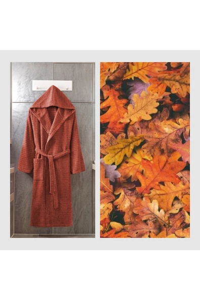 Kapüşonlu Unisex Banyo Bornozu %100 Soft Pamuklu - 11