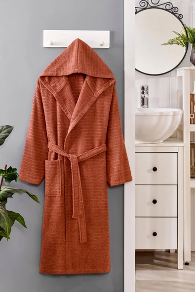 Kapüşonlu Unisex Banyo Bornozu %100 Soft Pamuklu - 2