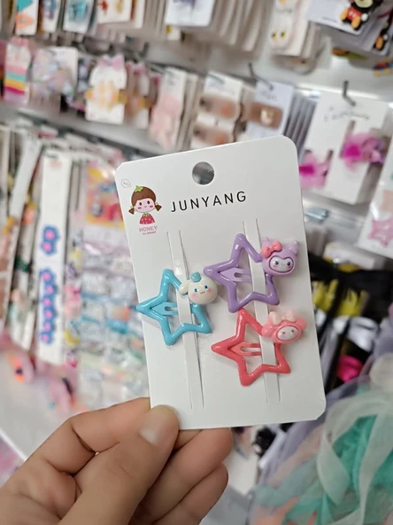 Sanrio 3'lü Parlak Yüksek Kalite Yıldız Çıtçıt Toka
