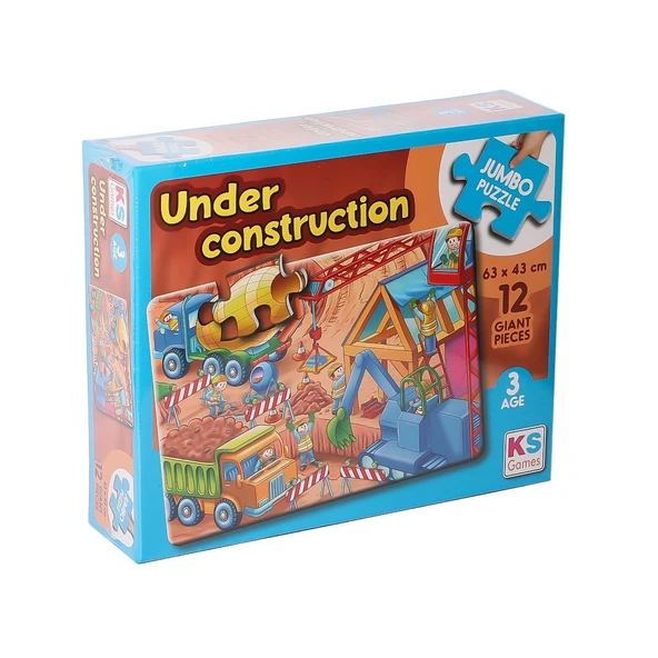 JP 314004 Under Construction Jumbo Puzzle 12 Parça ürün görseli 1