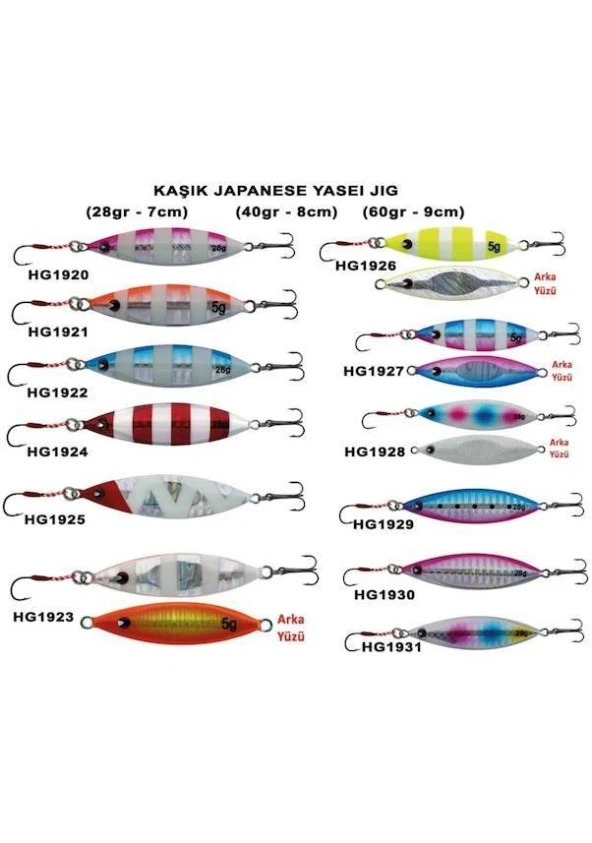 Effe Japanese Yasei 60 gr Jig Kaşık Suni Yem Balık HG1920