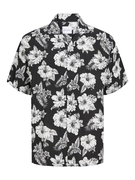 JACK JONES Erkek Kısa Kollu Çiçek Desenli Gömlek 12249210