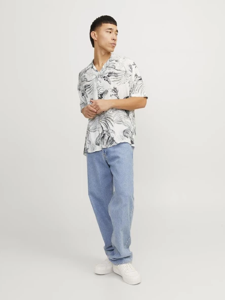 JACK JONES Erkek Kısa Kollu Çiçek Desenli Gömlek 12249210 - 2