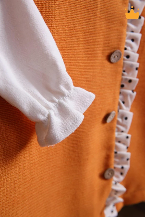 Babyhola Şık Yakası Çiçek Nakışlı Kız Bebek Çocuk Bayramlık Elbise 2337 - 4