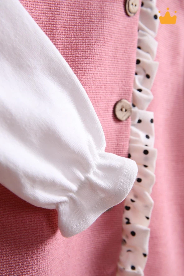 Babyhola Şık Yakası Çiçek Nakışlı Kız Bebek Çocuk Bayramlık Elbise 2337 - 10