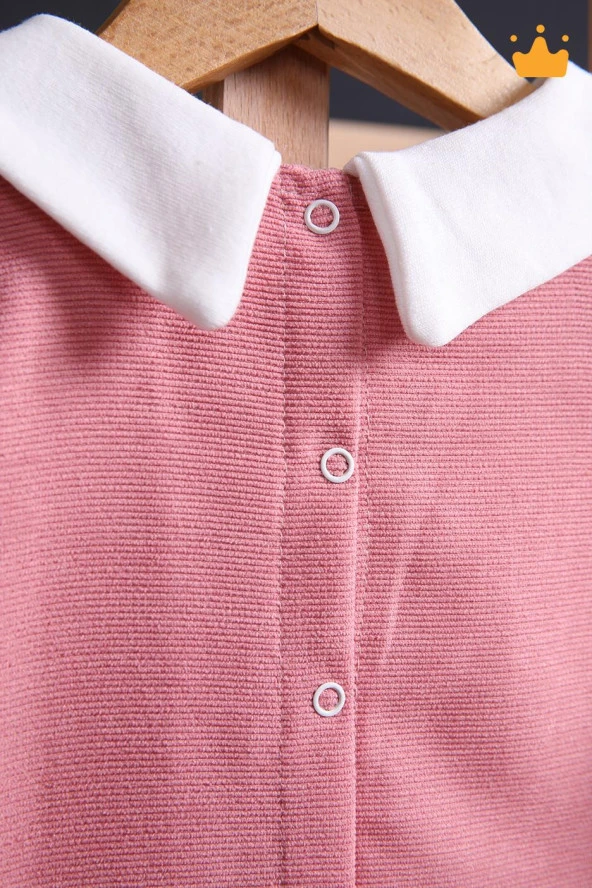 Babyhola Şık Yakası Çiçek Nakışlı Kız Bebek Çocuk Bayramlık Elbise 2337 - 11