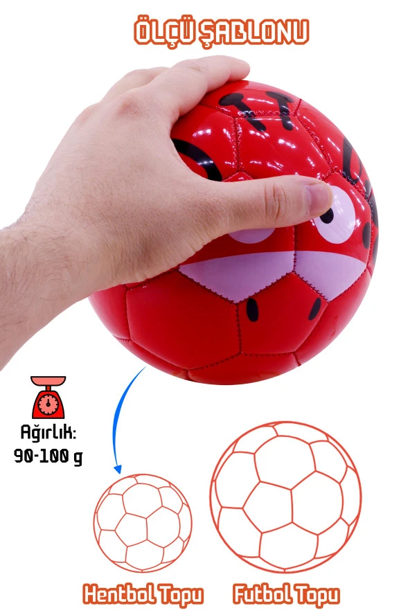 Hentbol Topu Renkli Parlak Katman Mini Futbol Topu No:1 İç Mekan Minik Top - 3