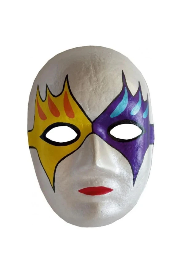 Hayal Sepeti Maske Boyama, Karton Maske Boyama Seti, 6 Lı Boya Maske Ve Fırça, Eğlenceli Aktivite - 7