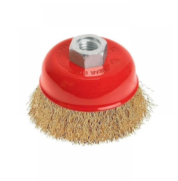 Partner Çanak Fırça Sarı Dalgalı Telli Vidalı 75 Mm PT02029