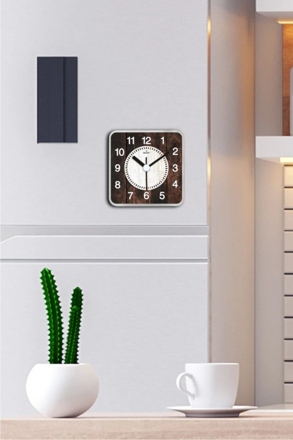 Muyika Design Angolo Mıknatıslı Ahşap Desenli Buzdolabı Saati 10 Cm Bds-k