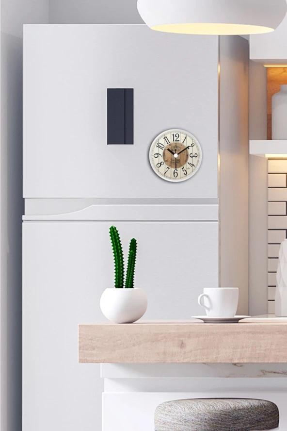 Muyika Design Kiely Mıknatıslı Beyaz/kahve Buzdolabı Saati 11 Cm Bds-y