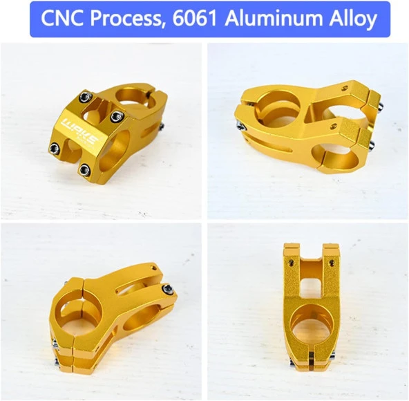 Wake Gold Bisiklet Kısa Gidon Boğazı 40mm Bisiklet Yedek Parça Aksesuarı - 4