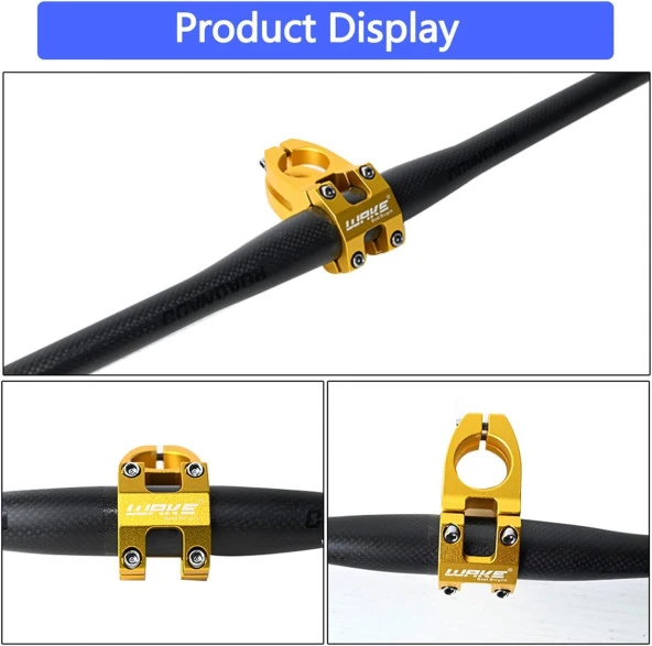Wake Gold Bisiklet Kısa Gidon Boğazı 40mm Bisiklet Yedek Parça Aksesuarı - 6